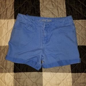 Blue denim shorts